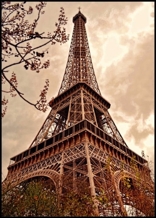 Eiffel Tower in Sepia Color