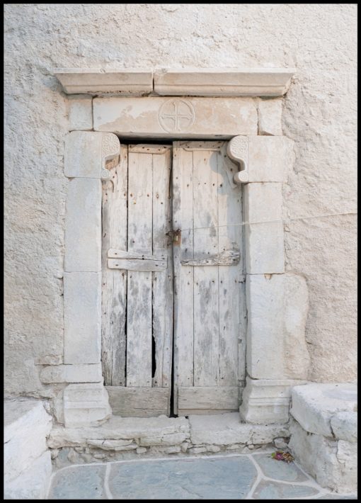 Old Wooden Door in White Setting