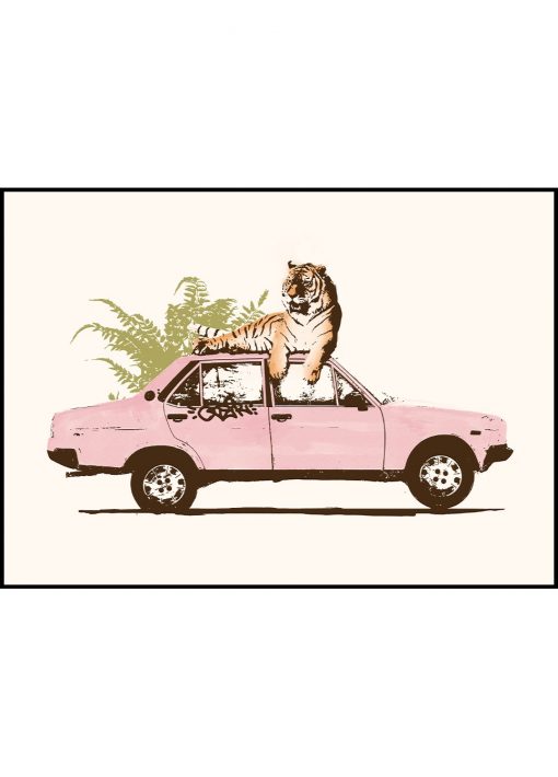 Tiger on Car by Florent Bodart