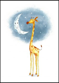 Giraffe Talking to the Moon by Mike Koubou